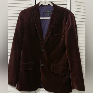 INC International Concepts Men's Velvet Blazer - Deep Wine